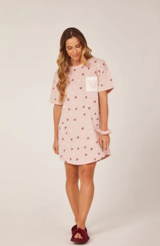 Pijama Feminino Camisola Manga Curta