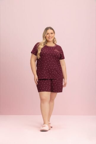 Bermudool Manga Curta Feminina - Coleção Amore