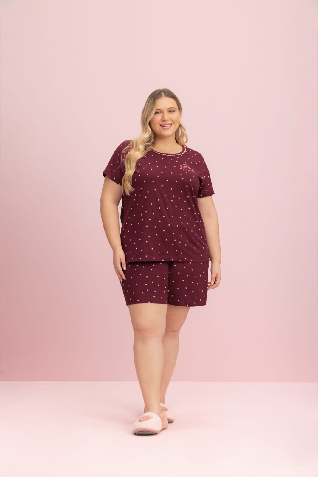 Bermudool Manga Curta Feminina - Coleção Amore